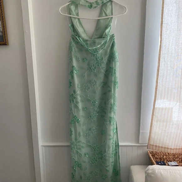 Cydney Beaded Dress - Green/Sage Maxi Dress Formal US 2/AU6 - Picture 5 of 5
